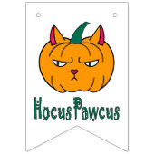 Bannière À Fanions Hocus pawcus Halloween citrouille ginger cat magie (Deuxième drapeau)