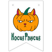 Bannière À Fanions Hocus pawcus Halloween citrouille ginger cat magie (Troisième drapeau)