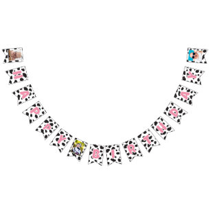 Bannière À Fanions Holy Cow Farm Theme Vache Imprimer Joyeux Annivers