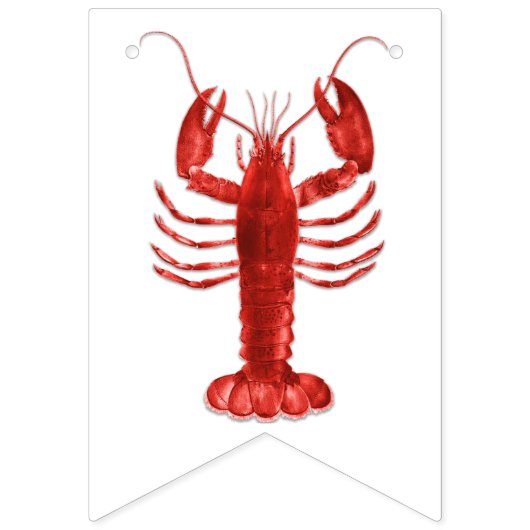 Bannière À Fanions Homard Thème Rouge Noir Blanc Anniversaire (Premier drapeau)