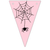 Bannière À Fanions Houndstooth rose Joyeux Fantôme d'Halloween d'anni (Premier drapeau)