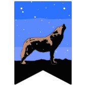 Bannière À Fanions Howling Wolf en hiver - Art faunique original (Premier drapeau)