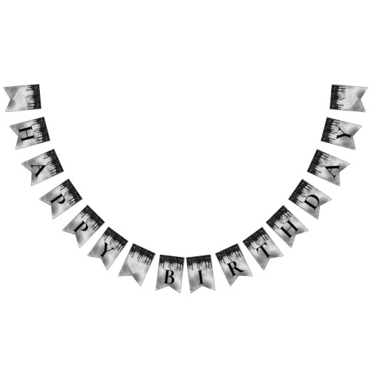 Bannière À Fanions Huile d'argent et parties scintillant de goutte no (Tout)