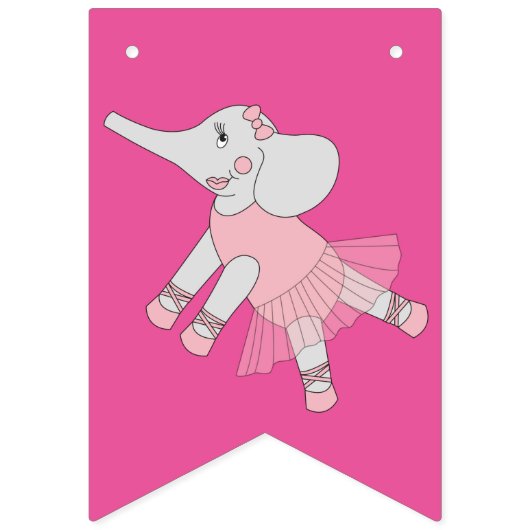 Bannière À Fanions illusima Ballerina Elephant rose (Deuxième drapeau)