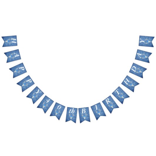 Bannière À Fanions Imaginaire d'anniversaire White Cerf Head Roses Mi (Tout)