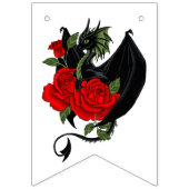 Bannière À Fanions Imaginaire de Roses rouges Dragon Noir (Premier drapeau)