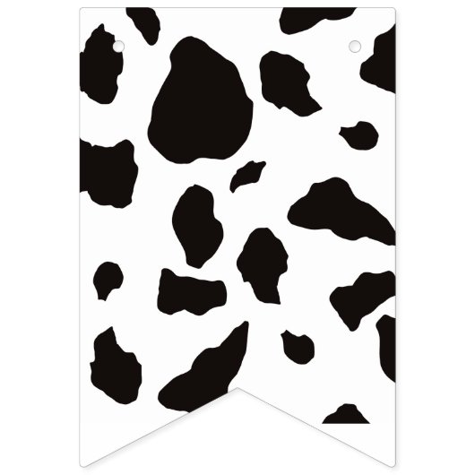 Bannière À Fanions Impression de vache baby shower (Deuxième drapeau)