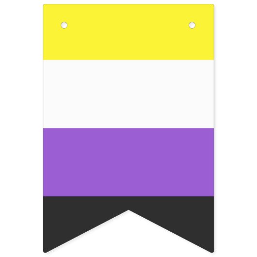 Bannière À Fanions Indicateur Pride non binaire (Deuxième drapeau)