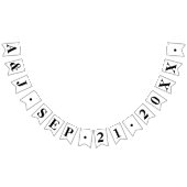 BANNIÈRE À FANIONS INITIATIVES DE BRIDE+GROOM PERSONNALISÉES AVEC DAT (Tout)