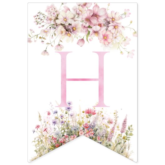 Bannière À Fanions Invitation d'anniversaire de Fleur sauvage de fée  (Deuxième drapeau)