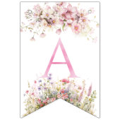 Bannière À Fanions Invitation d'anniversaire de Fleur sauvage de fée  (Troisième drapeau)