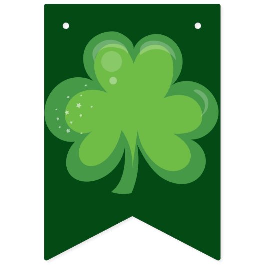 Bannière À Fanions Irlandais Joyeux Anniversaire Vert Clover (Premier drapeau)