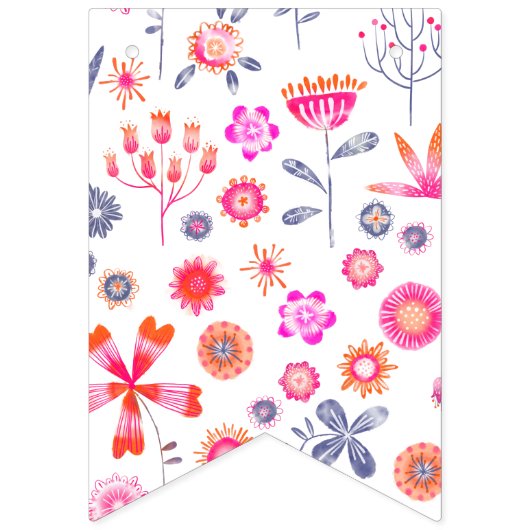 Bannière À Fanions Jardin aux fleurs moderne (Deuxième drapeau)