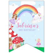 Bannière À Fanions Jardin de fées enchanté Joyeux anniversaire (Premier drapeau)