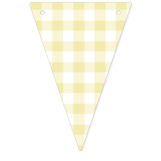 Bannière À Fanions Jaune boutonneau gingham classique (Premier drapeau)