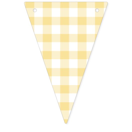 Bannière À Fanions Jaune canari gingham classique (Troisième drapeau)