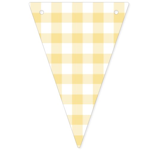 Bannière À Fanions Jaune canari gingham classique (Deuxième drapeau)