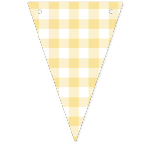 Bannière À Fanions Jaune canari gingham classique