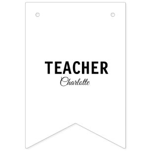 Bannière À Fanions Je suis enseignant école Collegeajouter votre nom