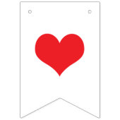 Bannière À Fanions JE T'AIME coeurs rouges Valentine épousant le (Deuxième drapeau)