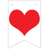 Bannière À Fanions JE T'AIME coeurs rouges Valentine épousant le (Premier drapeau)