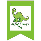 Bannière À Fanions Jésus m'aime dinosaure (Deuxième drapeau)