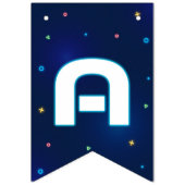 Bannière À Fanions Jeu vidéo Neon Arcade Joyeux anniversaire (Troisième drapeau)