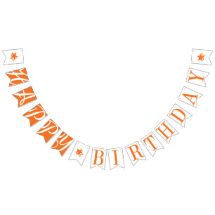 Bannière À Fanions JEUX ANNIVERSAIRE Orange Et Blanc