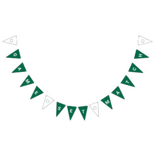 Bannière À Fanions Jeux Set Match Tennis Gazon Vert