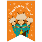 Bannière À Fanions Joli Anniversaire des Alpacas Garçon en Serapes Tu (Premier drapeau)