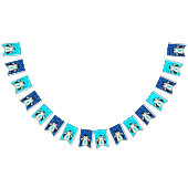 Bannière À Fanions Joli Anniversaire Garçon Pingouins Blue Neckties (Tout)