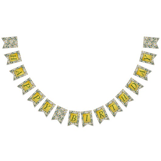 Bannière À Fanions Joli Bright Daisy Joyeux Anniversaire (Tout)