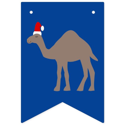 Bannière À Fanions Joli Camel de Noël personnalisé (Premier drapeau)