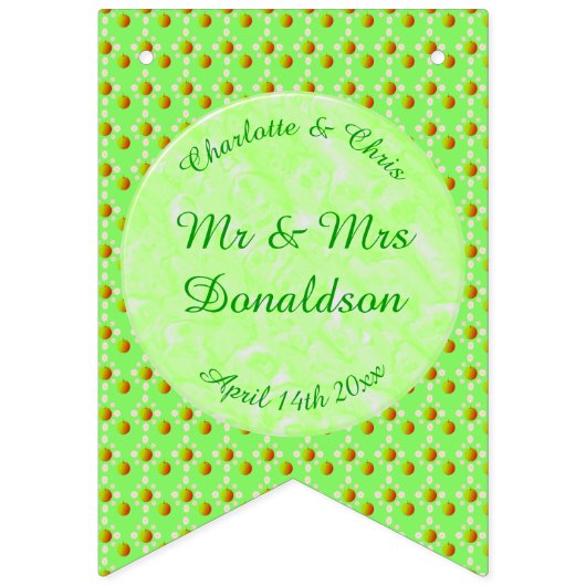 Bannière À Fanions Joli Printemps Mariage Pomme fleur et Pommes (Premier drapeau)