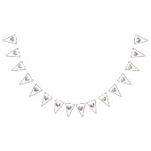 Bannière À Fanions Jolie aquarelle Pastel Coeurs Floraux (Tout)