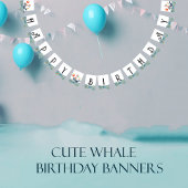 Bannière À Fanions Jolie baleine Boys Anniversaire