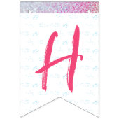 Bannière À Fanions Jolie fille de sirène rose violet bleu mauve Joyeu (Deuxième drapeau)