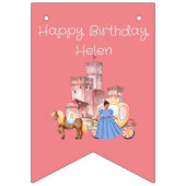 Bannière À Fanions Jolie princesse & château avec texte modifiable (Premier drapeau)