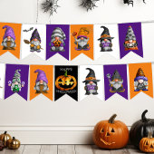 Bannière À Fanions Jote Halloween Gnomes Orange Purple Party