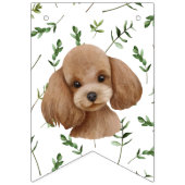 Bannière À Fanions Jouet Poodle Baby shower vert Chiot (Deuxième drapeau)