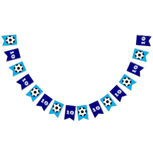 Bannière À Fanions Jour d'anniversaire bleu marine des garçons de fo