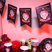 Bannière À Fanions Jour du crâne de sucre mort