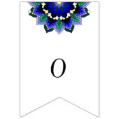 Bannière À Fanions Joy & Happiness ! Mandala en bleu foncé (Deuxième drapeau)