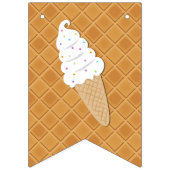 Bannière À Fanions Joyeuse crème glacée au chocolat d'anniversaire (Premier drapeau)