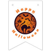 Bannière À Fanions Joyeuse lanterne d'Halloween araignées et chauves- (Premier drapeau)
