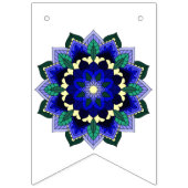 Bannière À Fanions Joyeux 18ème ! Mandala en bleu foncé (Premier drapeau)