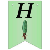 Bannière À Fanions Joyeux 21e anniversaire Fun Pickle Man Green (Premier drapeau)