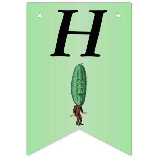 Bannière À Fanions Joyeux 21e anniversaire Fun Pickle Man Green (Premier drapeau)