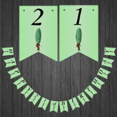 Bannière À Fanions Joyeux 21e anniversaire Fun Pickle Man Green