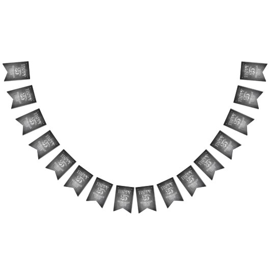 Bannière À Fanions Joyeux 25e anniversaire sur le tableau de craie (Tout)